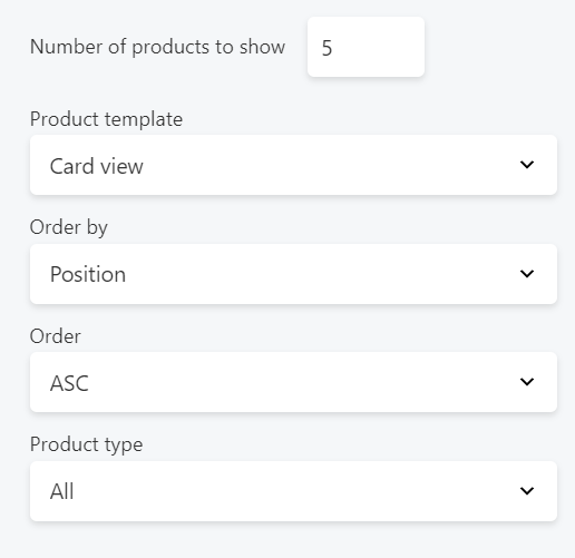 Product list widget